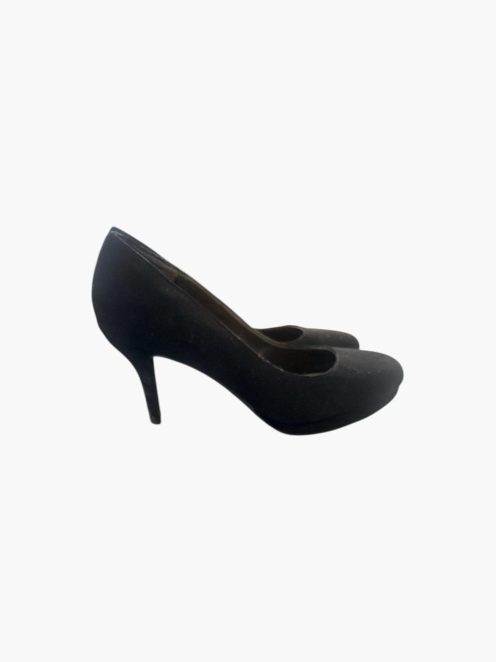 Y.Not? Sophie Black Faux Suede Almond Toe Platform Stiletto Heels 10M